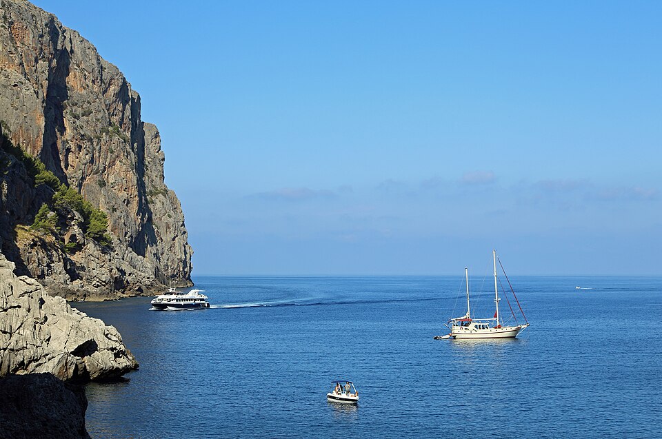 Bay and cliffs at Sa Calobra, Mallorca