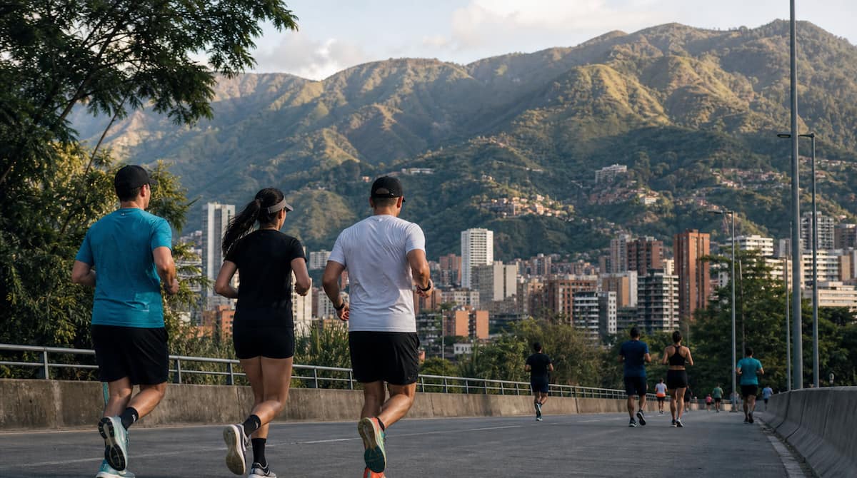 Corredores llegando a Medellín para correr una maratón internacional
